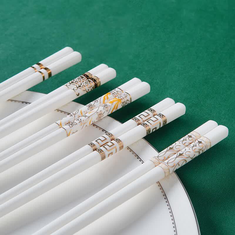 Deou Starlight Retro Pattern Ceramic Chopsticks - 5-Pair Set