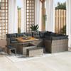 VidaXL 12-Piece Garden Sofa with Grey Cushions In Poly Rattan Acacia 3363468