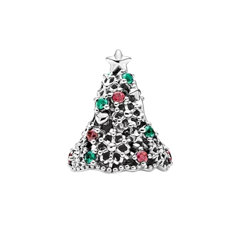 Novos Pingentes de Natal Diy Joias Femininas Presente Árvore de Natal Rena Nariz Vermelho Papai Noel Contas Encaixe Pulseira Original Acessórios