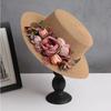 spring summer flower hat French women's straw flat hat elegant beach hat Barrel cap sun hat outdoor travel sun hat wholesale