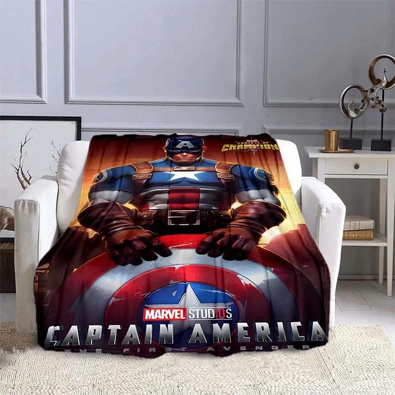 Captain America Printed Blanket Children Adult Blanket Soft and Warm Bedding for Bed Sofa Outdoor Travel Cover Blanket