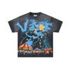 26 Cross-border foreign trade VALL Meichao high street retro washing water old direct injection hot diamond short sleeve pullover men's and women's 