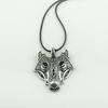 Vintage Jewellery Tibetan Silver Wolf Head Pendant Necklace for Men Amulet Animal Viking Jewelry Collar Hombre Creative Gifts