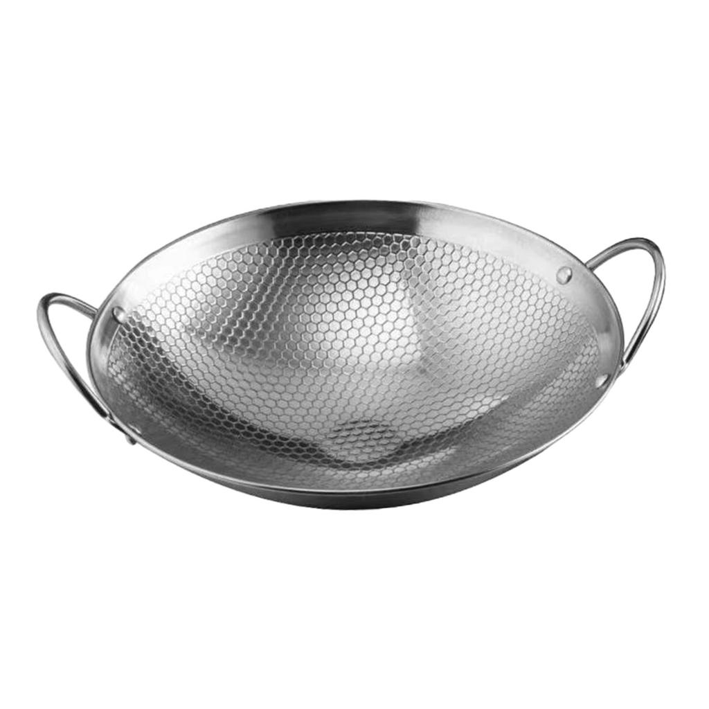 Stainless Steel Wok Pan for Home and Restaurant Stir-Frying