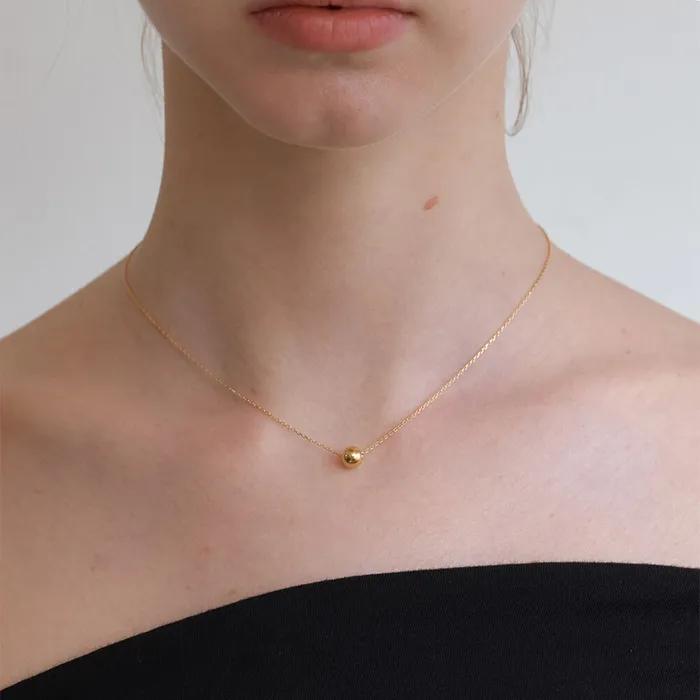 (SILVER 925) Skinny Ball Simple Necklace_2type JN015