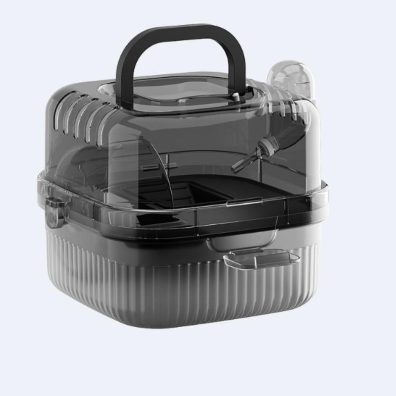 Large Capacity Chinchilla Cage with Water Translucent Hamster Travel Carry Case Breathable Small Animal Carrier Hamster Habitat