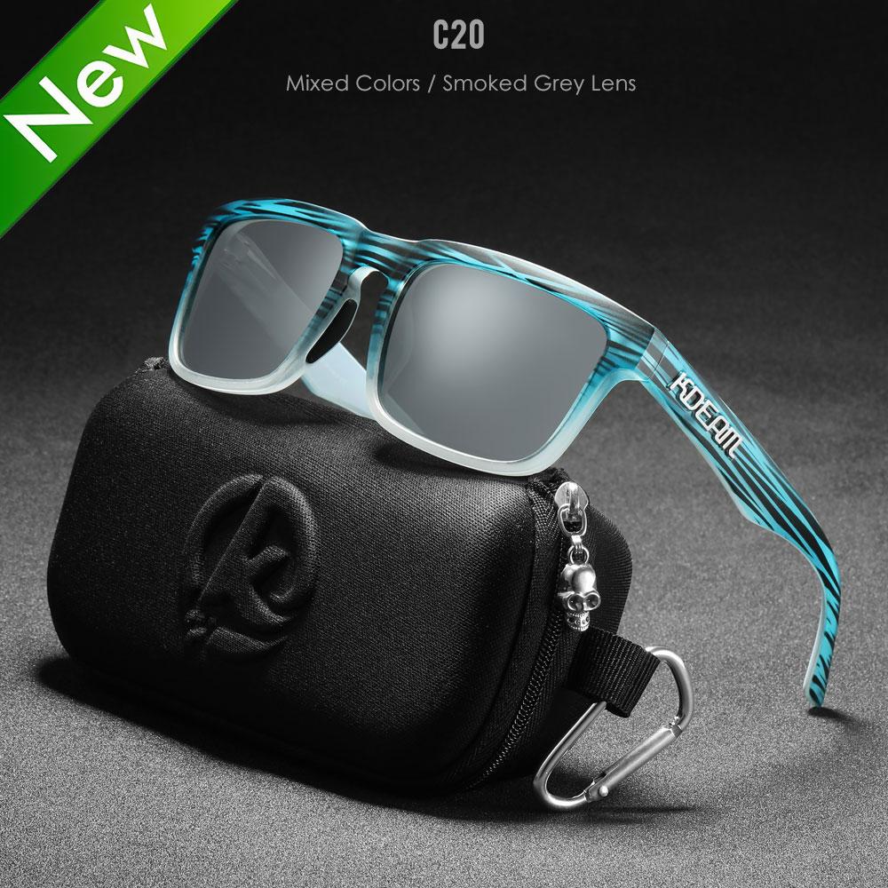 New KDEAM Brand High Quality Men Square Sunglasses Colors Sports Polarized Sun Glasses Reflective Coating Mirrored Lens