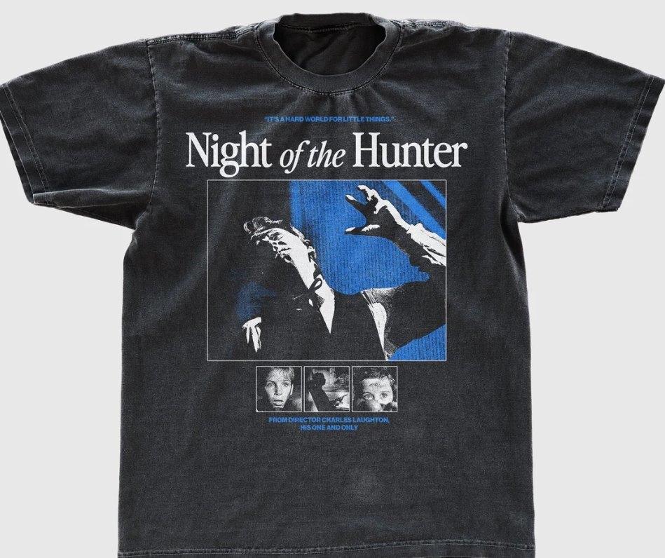 Night of the Hunter movie t-shirt classic film tshirt trendy black Men’s Class L