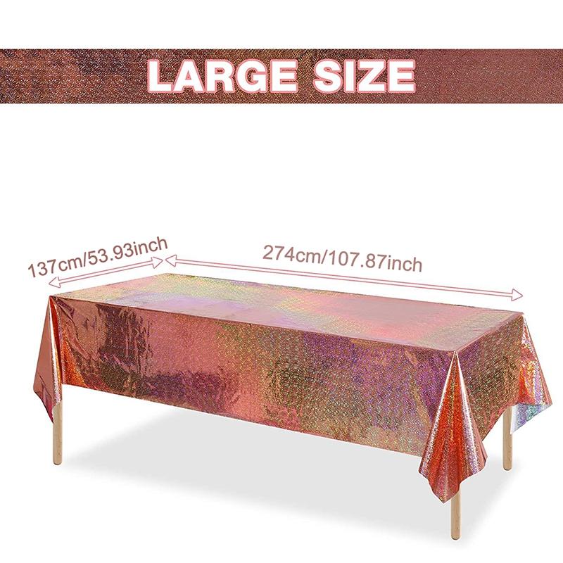 137x274cm Glitter Aluminum Foil Tablecloth Wedding Birthday Party Decorations Baby Shower Rectangular Waterproof Tablecloth