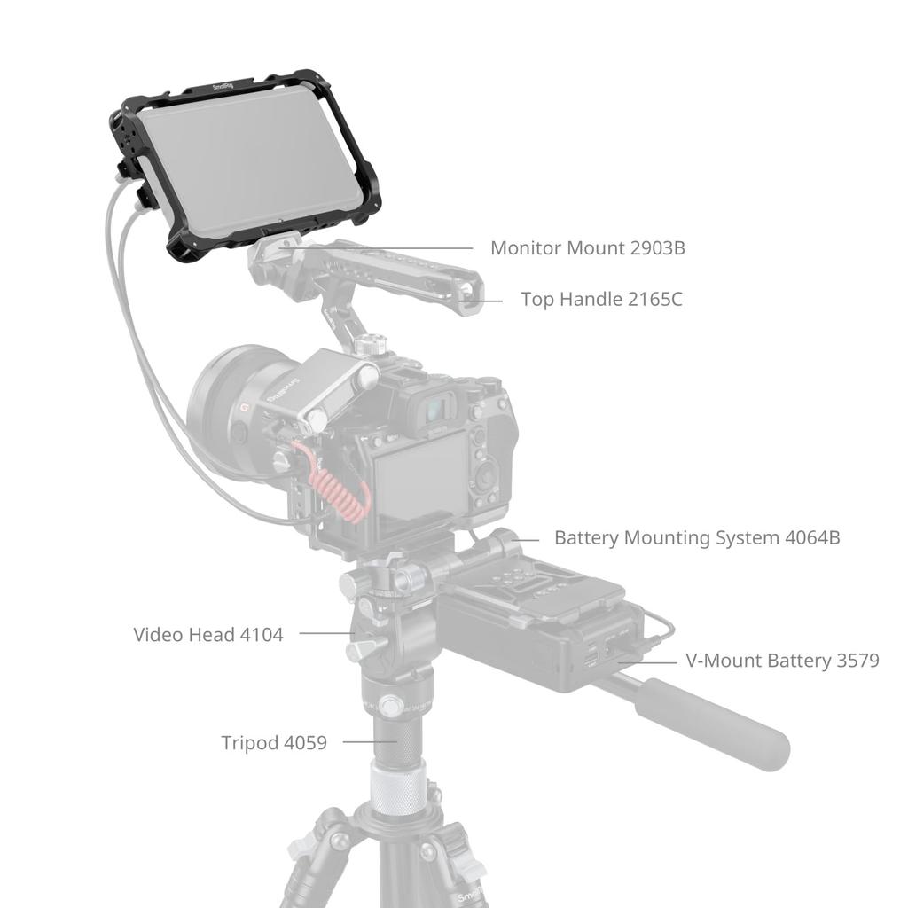 SmallRig Monitor Cage Kit for Atomos Shinobi II with Sunhood and Screen Weight Only Includes Screw 5030 Protector, 96.3g, 1/4"-20 Holes,