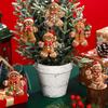12/24pcs Kids DIY GIft Christmas Gingerbread Man Ornaments Xmas Tree Wooden Hanging Pendants 2026 New Year Party Home Decoration