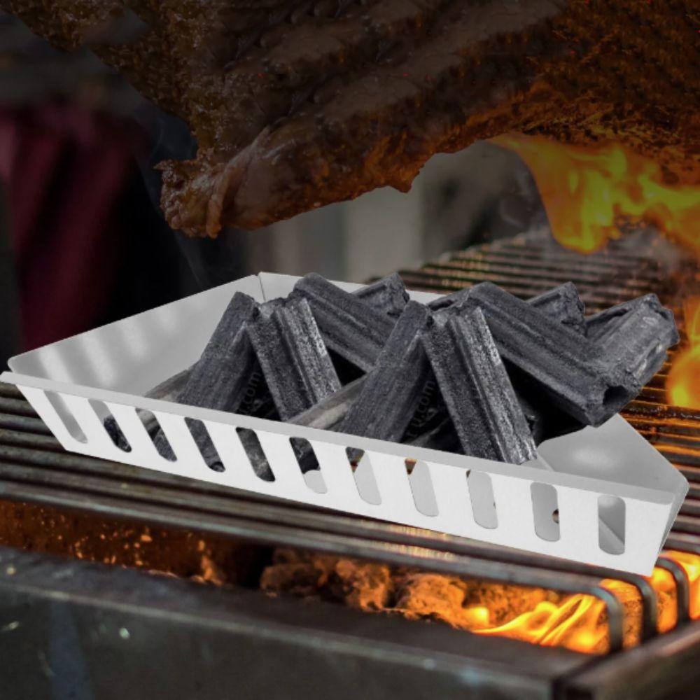 2Pcs Aluminum Plate Charcoal Basket Large Capacity Charcoal Box Unbreakable Fuel Holder  Picnic