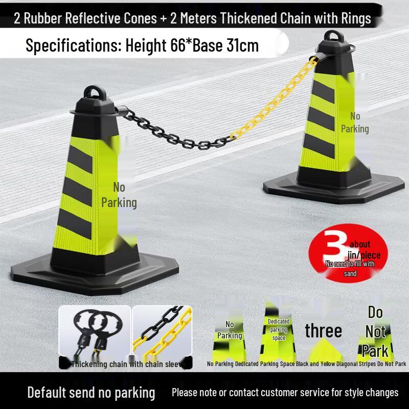 Jundingying Heavy-Duty Rubber Parking Barrier & Warning Kit