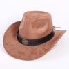 Popular European and American Classic Suede Western Cowboy Hat Men's and Women's Fashion LO Style Peach Heart Cowboy Hat