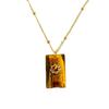 Pendant Square Neck Chain Vintage Sweater Chain Korean Chic Sun Stone Necklace  Women