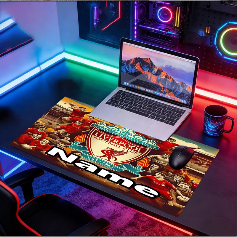 Custom Name Personalized Football team F.C Pattern Mousepad, Laptop PC Desk Mat, Decorative Desk Mat for Home Keyboard Pad Gift