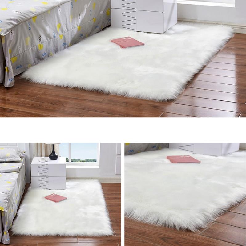 Thickened Carpet for Bedroom and Living Room, Bedside Rug, Home Use Faux Fur Plush Carpet, Dirt-Resistant and Easy To Maintain