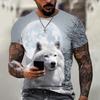 2025 Wolf T Shirt For Mens Animal Print Short Sleeve Top 3D Casual Street Man's T-shirt Oversized Tee Shirt Men Vintage Clothing