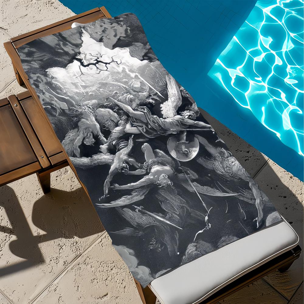 Gustav Dore Satan Towel Beach Quick Dry Soft Pool Towels Gift for Travel Gym Shower Camping sports
