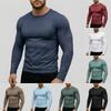 Herr Casual -färgad Baslager-skjorta, Herr Rundhalsad Långärmad Sporttopp