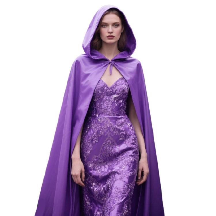 Themed Party Cloak With Adjustable Neck Tied Detail, Lightweight Wizard Hooded Cape For Indoor Outdoor Event