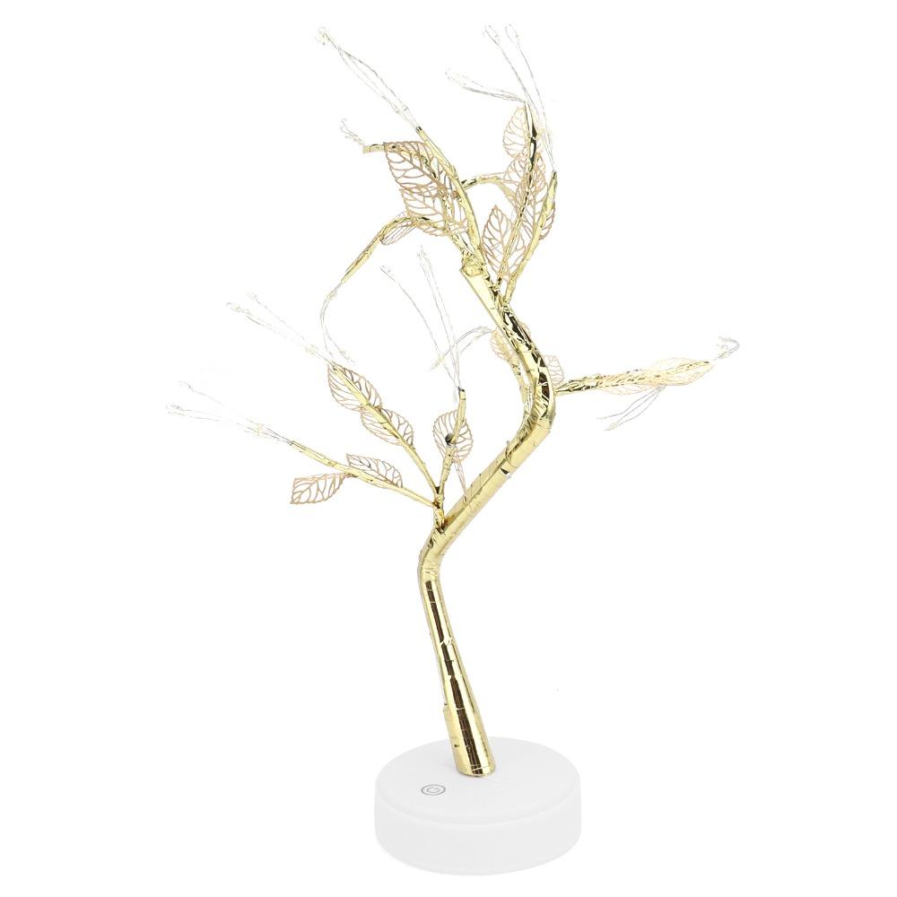 Warmweißes Licht Künstlicher Blatt-Bonsai LED-Lampe Touch-Schalter Blattbaum-Lampe Büro