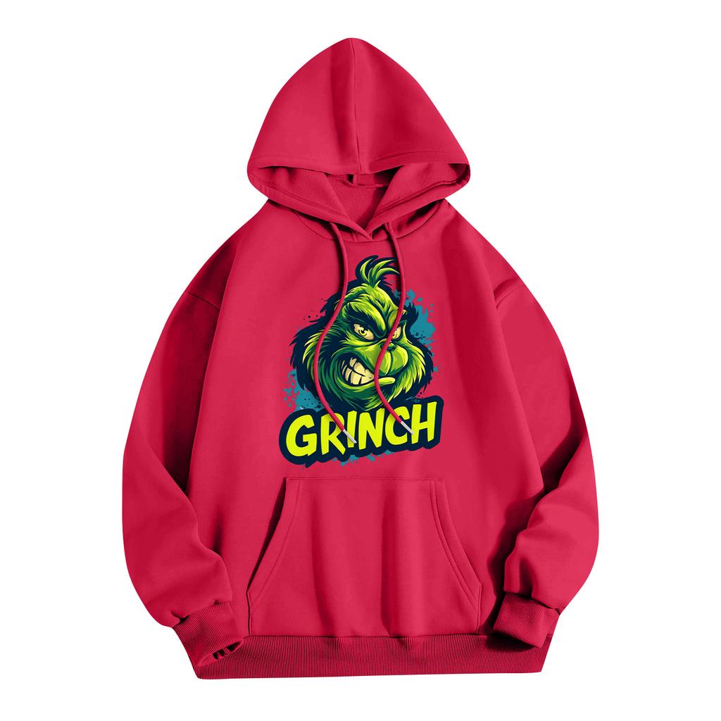 Women's Fashion Christmas Printed Casual Hooded Sweatshirt With Pockets