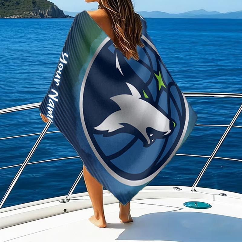 Custom Name Beach Towel Minnesota Logo Beach Towel, Soft Microfiber, Gift for Her/Him, Birthday, for Pool, Beach, Travel, Fan gifts