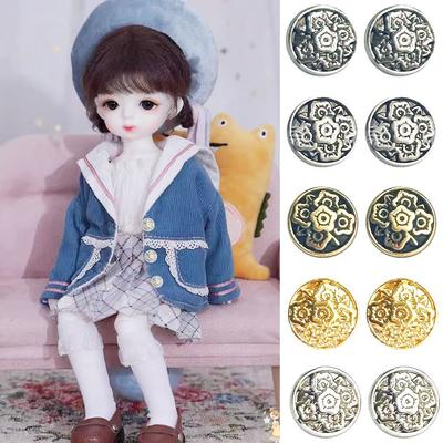 20pcs New 7mm Floral Button Buckle Mini 5 Colors DIY Coats Clothing Sewing for 1/6