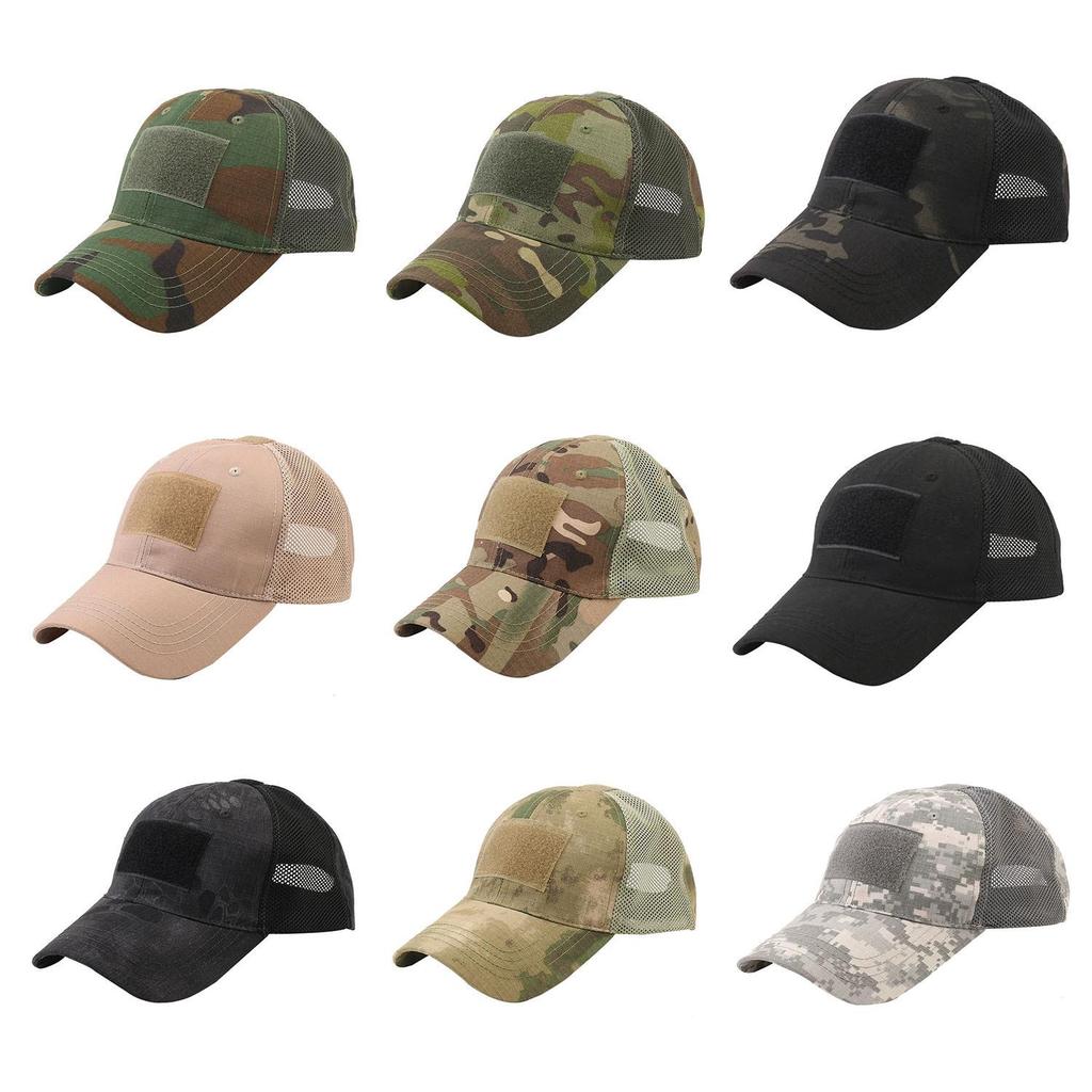 Berretto da baseball in rete traspirante mimetico estivo: Cappello tattico unisex con protezione solare per attività all'aperto