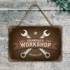 Personalized Metal Tin Sign Garage Wall Decor Custom Workshop Art