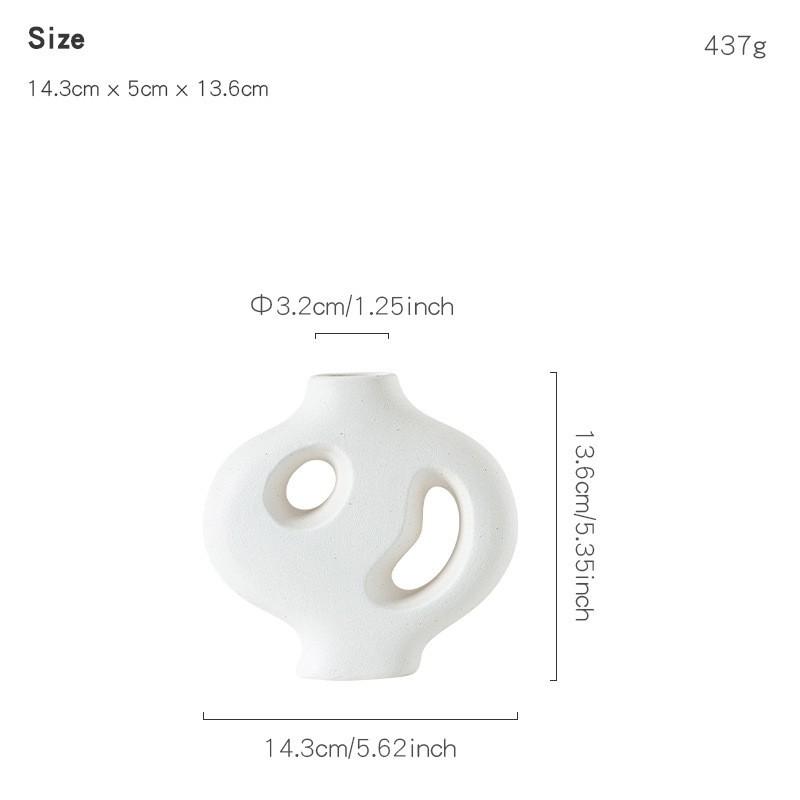 Nordic Simple Irregular White Shape Ceramic Vase Creative Home Dining Table Living Room Bedroom Dry Flower Decor Accessories 1Pc