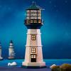 Lighthouse Night Light Nautical Décor Coastal Ornament Table Lamp with Music for Tabletops Home
