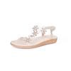 Fashion 2025 Fashion Elastic Band Women's Sandals Summer New Casual Plus Size Crystal Floral Best Seller Light Soft Bottom Flat Sandals