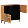 Sideboard with Storage Natural Finish 80 X 33 X 75 Cm Solid Mango Wood