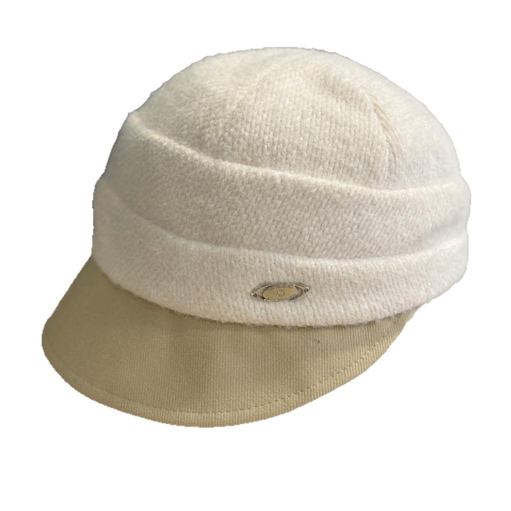 Korean Style Retro Pleated Furry Big Brim Fisherman Hat for Women Winter Warm Temperament Versatile Duck Bill Painter Hat