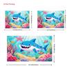 2D Baby Shark Photo Backdrop Underwater World Coral Reef Fish Starfish Background for Studio