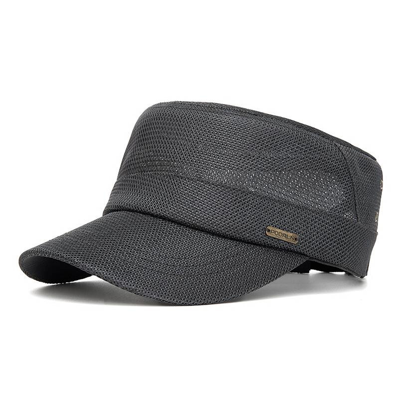 

Summer Men s Full Mesh Breathable Flat Cap Outdoor Sunscreen Sports Baseball Cap сірий колір