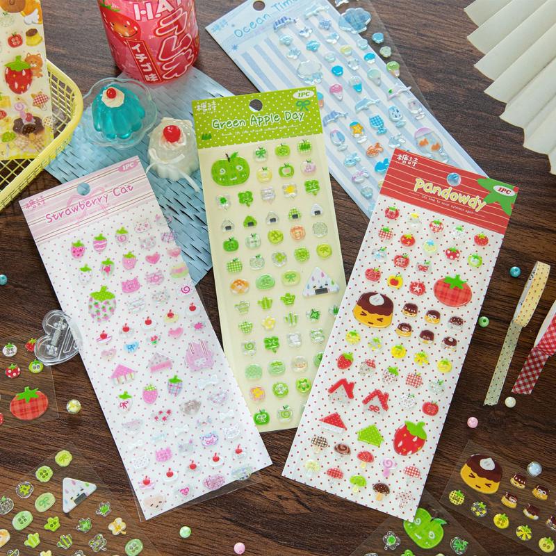 1/4Pcs Cute Stickers DIY Craft Scrapboo Journal Phone Cases Hand Account Decorative Stickers 3D Stickers Olden Ocean Clover Star