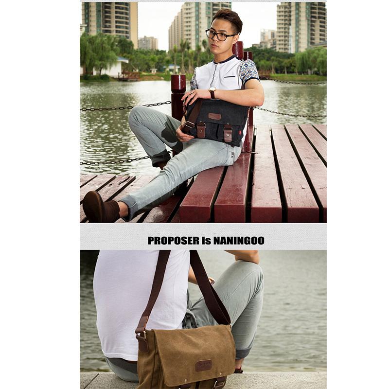 Neue Mode Dicke Wachsleinwand Herren Schultertasche Messenger Bag Herren Umhängetasche Vintage Männlich Freizeit Sling Bag Lässig Junge