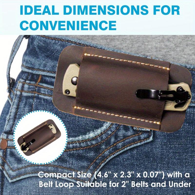 1PC Leather Knives Sheaths EDC Leather Sheath for Folding Knives Carrier Mini Knives Flashlight Leather Holster