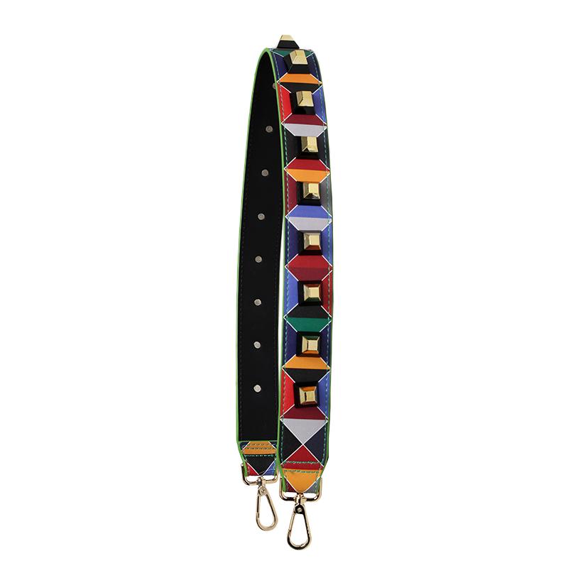 90cm Bunte Nieten Leder Taschengurt Crossbody Schultergurte Handtaschengriff Ersatz Damen DIY Geldbörsen Zubehör