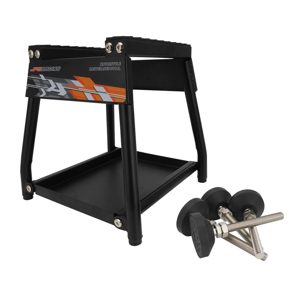 JFG Off-Road Motorcycle Stand with Wheels Powder Coated 450lb Capacity Universal Motocross Maintenance Stand Box Stand - Black