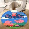 Peppa Pig Family, Chair Mat Round Rug Office Carpet, Machine Washable, Non Slip, Suitable for Living Rooms, Bedrooms