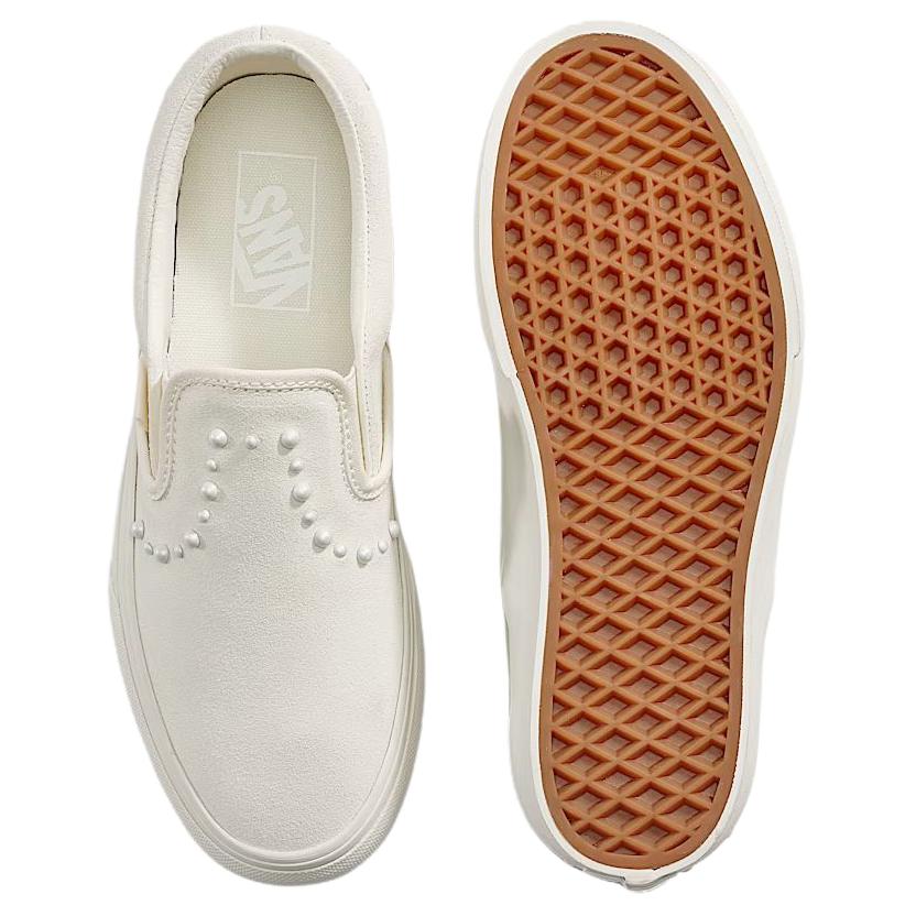 Vans Classic Slip-On Platform Unisex Pearlized Marshmallow White Suede Canvas VN000EA9CCZ
