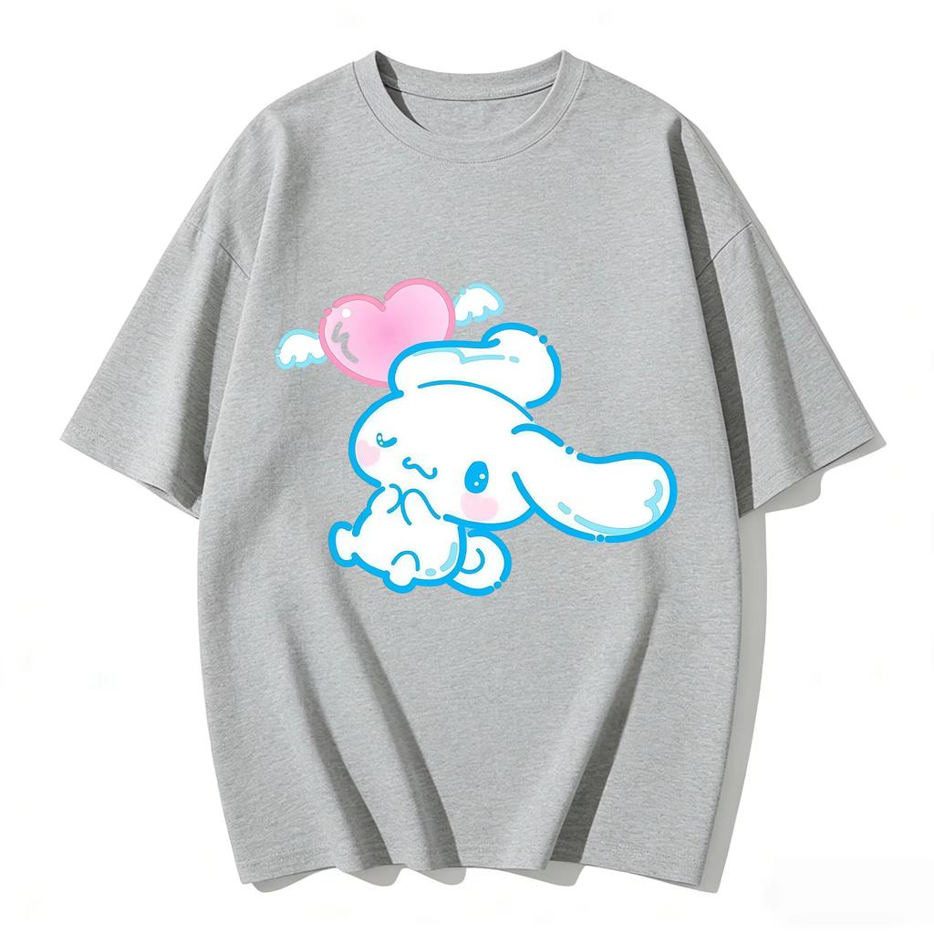 2026 new Summer Cute Cinnamoroll TShirts Soft Cotton Short Sleeve Tees for Parents  Kids Breathable Casual Daily Outfit Tops