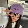 Fashionable Knitted Hat Autumn and Winter Style Thickened Warm Big Head Circumference Showing Face Small Wool Hat Pullover Ear Protection