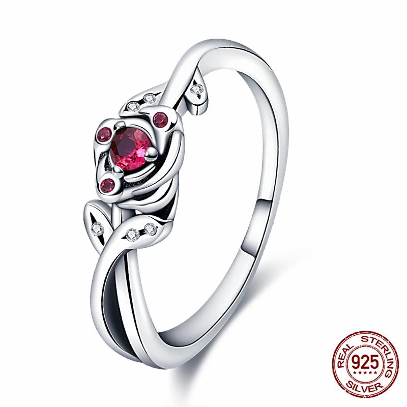 Brand New 100% Genuine 925 Silver Women's Ring Original Heart Crown Rose Gold Crystal Engagement Ring Wedding Anniversary Jewelr