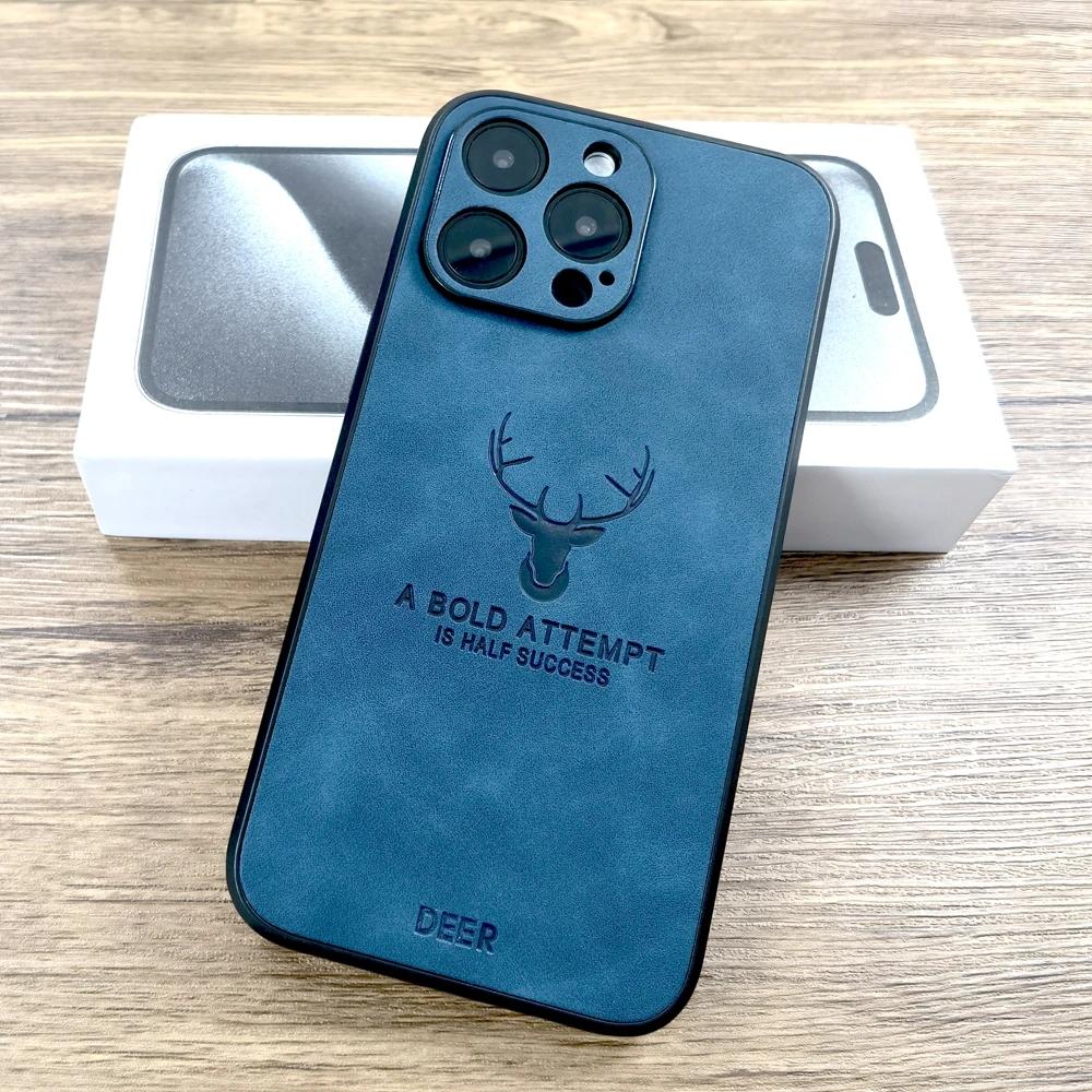 Luxury Leather Case For iPhone 15 14 13 12 11 Pro Max iPhone13 iPhone14 For Magsafe Magnetic Wireless Charge Deer Full Covers