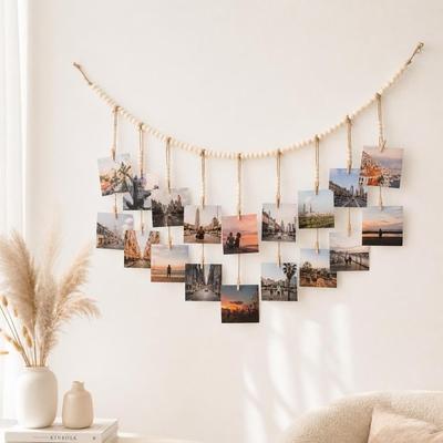 Estilo Nórdico Pendurado na Parede Clipe de Foto Minimalista Moldura de Decoração de Parede Corda para Pendurar Fotos Quarto Universitário